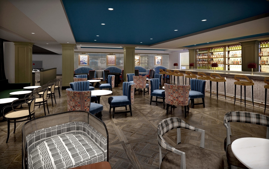 A rendering of the Burgess Hotel's full-service restaurant. Photo credit: Highgate Hotels