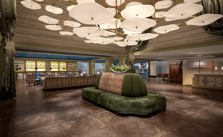 A rendering of the Burgess Hotel's lobby. Photo credit: Highgate Hotels